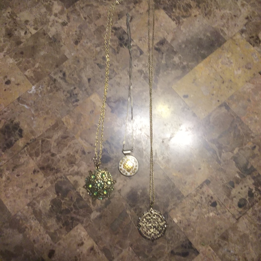 3 misc. Statement necklaces 22"-32"